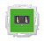 ABB EPJ Levit зелёный / дымчатый чёрный USB зарядка двойная, , зелёный