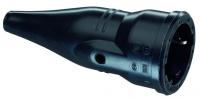 ABL Розетка кабельная с/з, резиновая, 16A, 2P+E, 250V, IP44, для кабеля сечением 1,5 мм2 (черный)