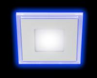 ЭРА LED 4-6 BL Светильник светодиодный квадратный c cиней подсветкой LED 6W 220V 4000K
