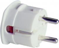 ABL Вилка термопласт 16A, 2P+E, 250V, подключение боковое (белый)