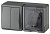 ЭРА 11-7402-03 Блок розетка+выключатель двойной IP54, 16A(10AX)-250В, ОУ, Эксперт, серый